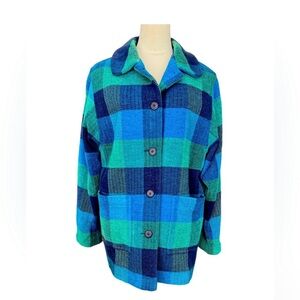 Avoca Made in Ireland Chenille Cotton Tartan Jacket size Euro 40/UK 14